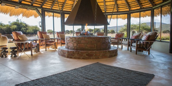 Namibia - Okonjima & The Africat Foundation - Okonjima Bush Camp - Indoor fireplace