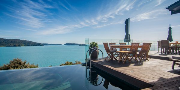 A quiet Abel Tasman National Park luxury accommodation retreat and wellness spa hideaway, built high above Tasman Bay, offers both every indulgence as well as the additional promise of exceptional good health.